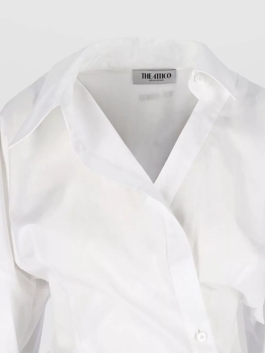 The Attico Asymmetric Cotton Mini Shirt Dress