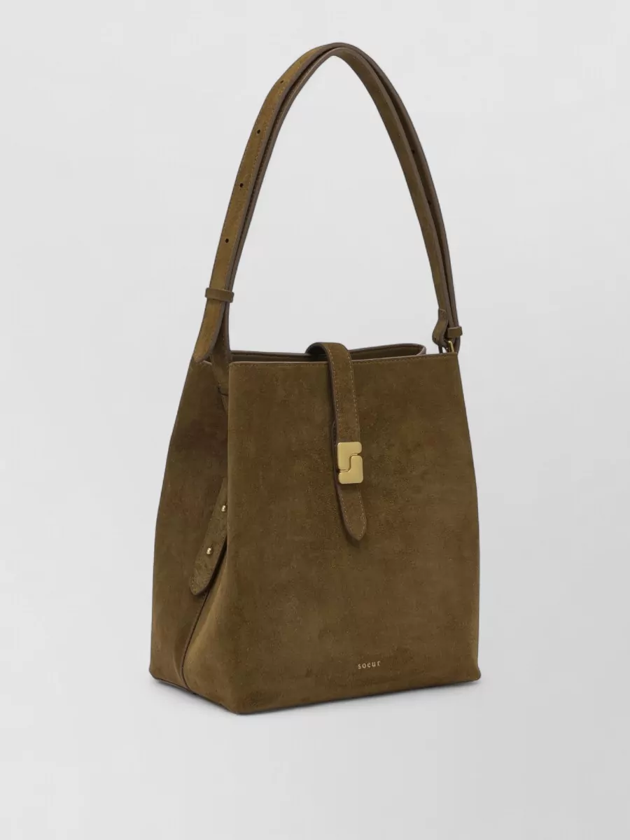 Soeur Suede Leather Shoulder Bag