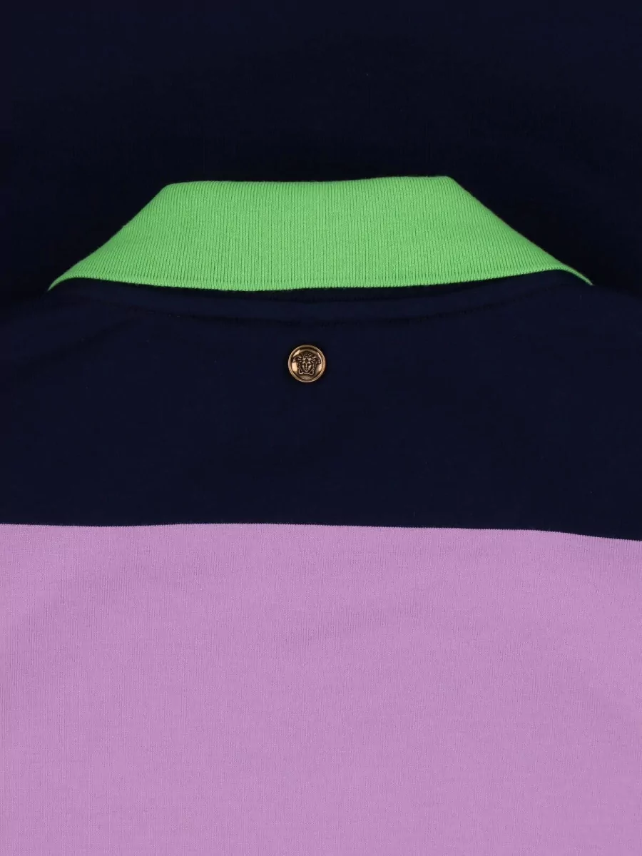 Versace Striped Long-Sleeve Mini Dress