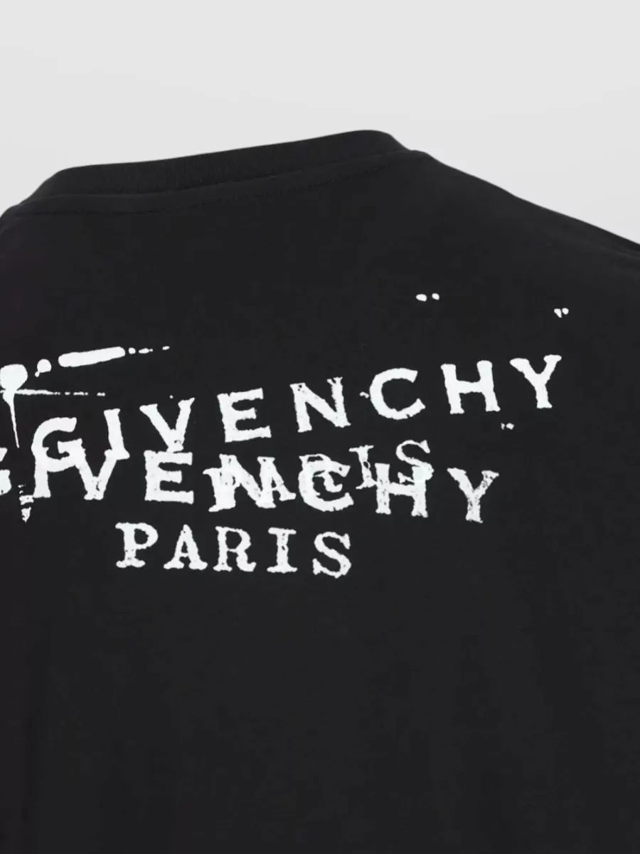 Givenchy Crewneck T Shirt Graphic Back Ribbed Collar