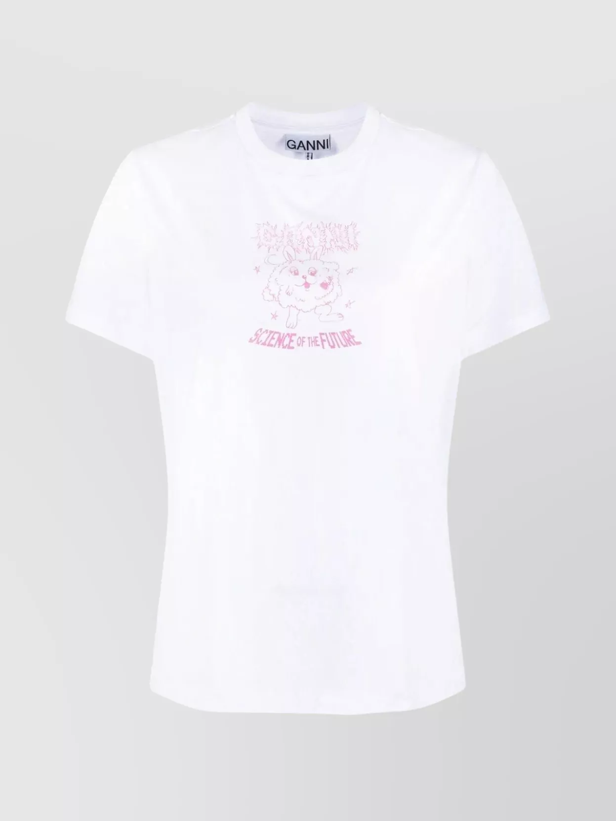 Ganni Bunny Print Crew Neck T-Shirt