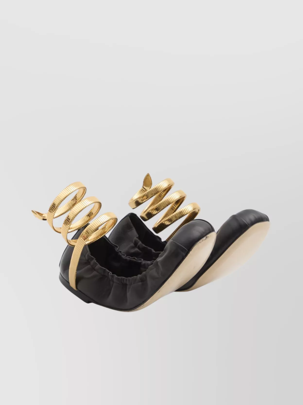 René Caovilla Juniper 10 Lambskin Serpent Detail Ballerinas