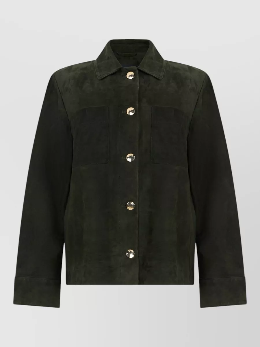 S Max Mara Leather single-breasted coat