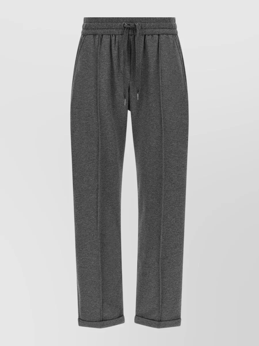 Brunello Cucinelli Cotton high-rise flared cropped track joggers