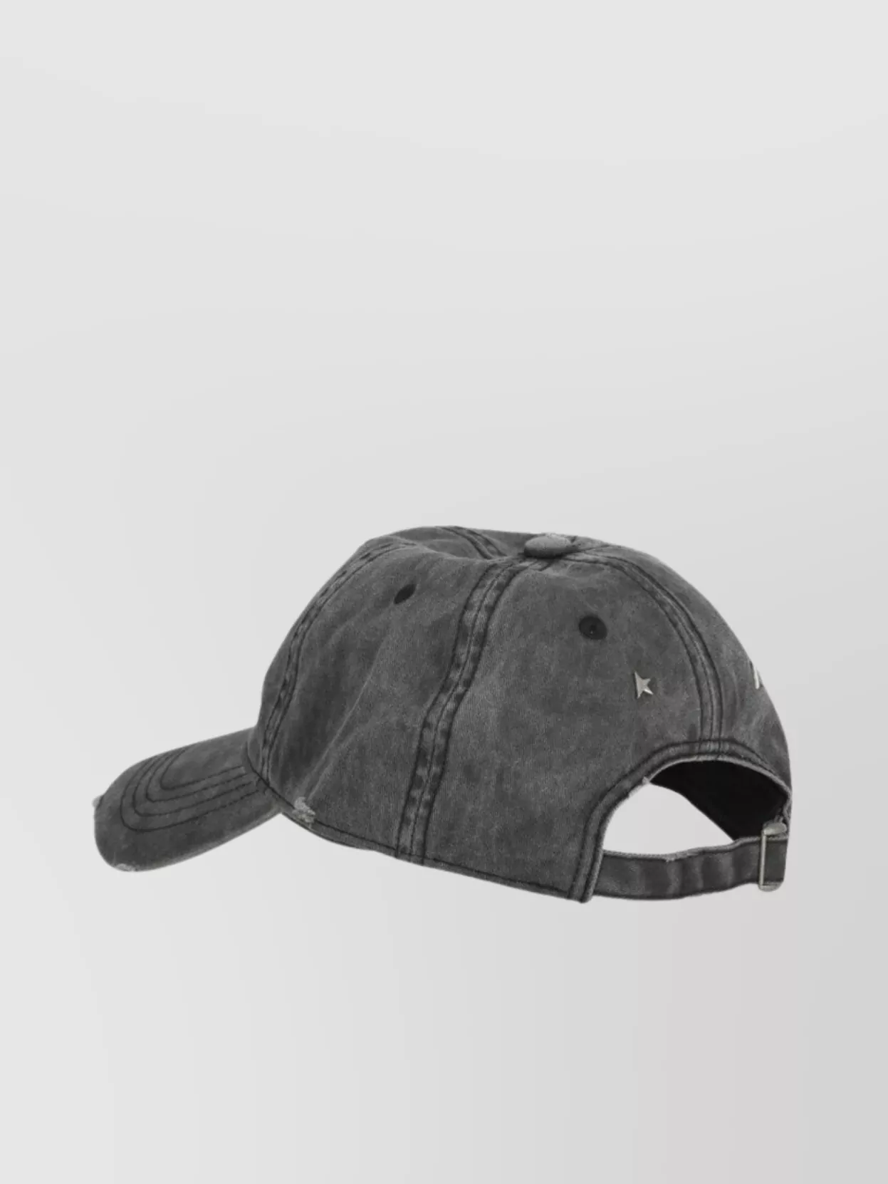 Golden Goose Distressed Baseball Cap Metal Eyelets In Gray