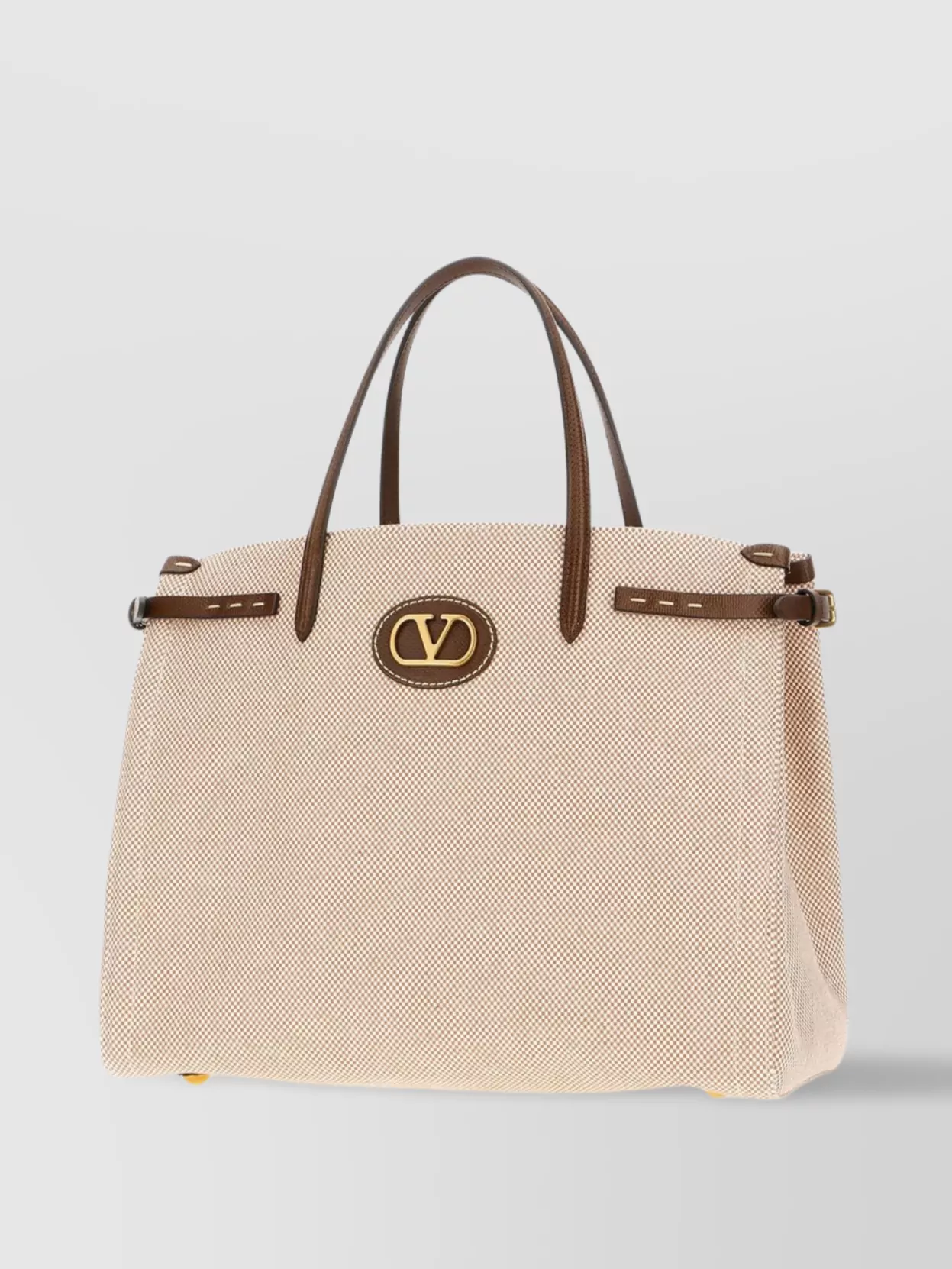 Valentino Garavani Textured Finish Fabric Shopping Bag
