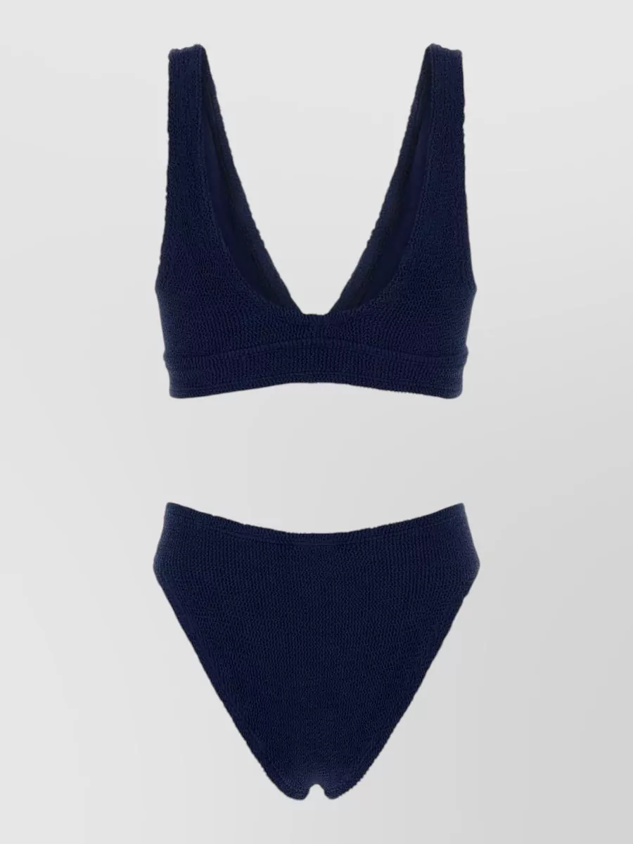 Hunza G textured one-shoulder bikini