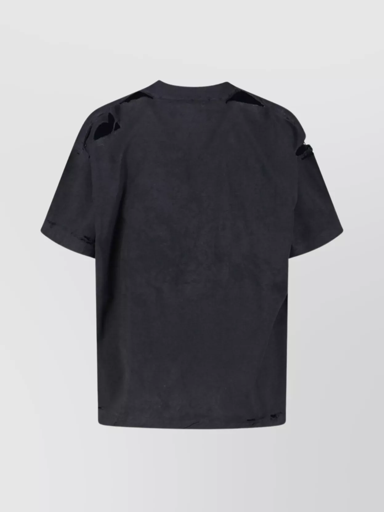 Balenciaga Crew Neck Distressed Detailing Short Sleeves In Black