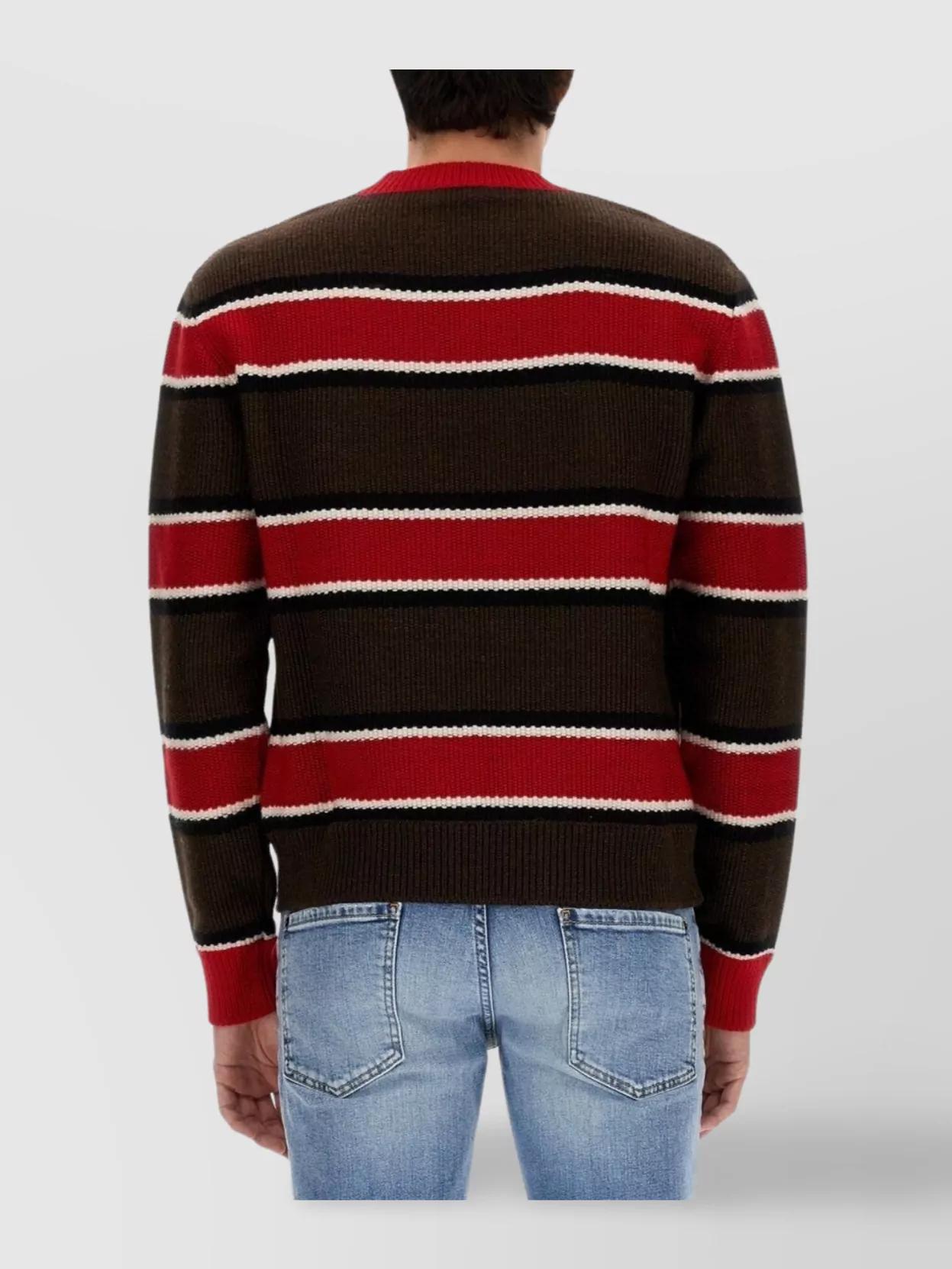 Dsquared2 Logo Crew Neck Sweater With Striped Pattern In Multi