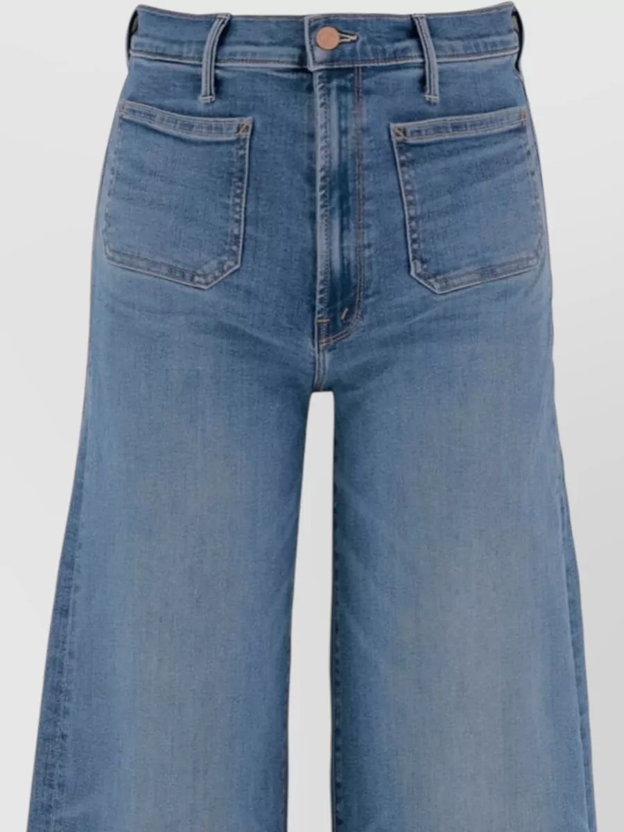 Mother High Rise Wide Leg Denim Trousers
