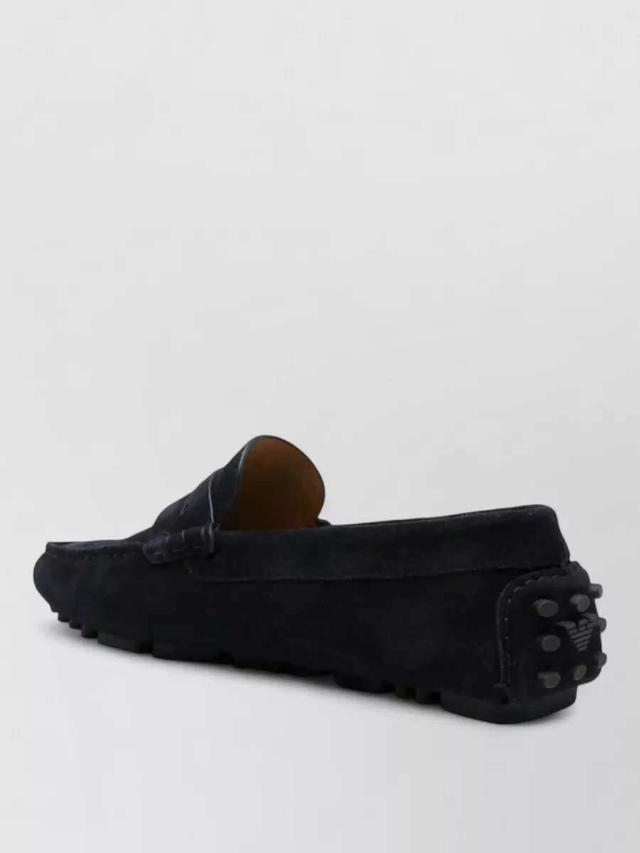 Emporio Armani Suede Leather Driver Loafers