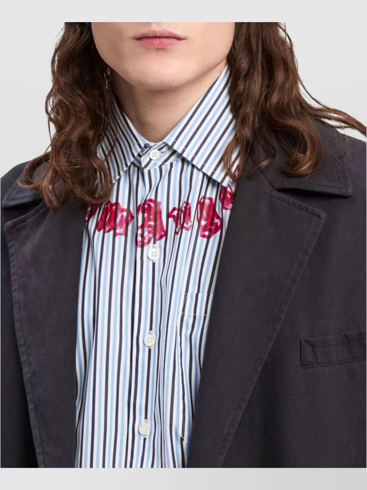 Palm Angels Neon Logo Striped Shirt