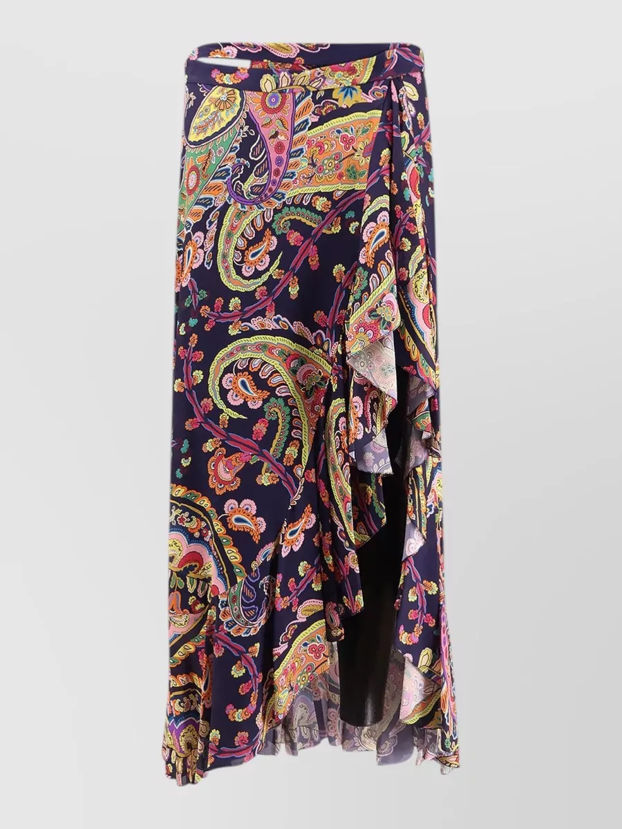 Etro printed wrap skirt