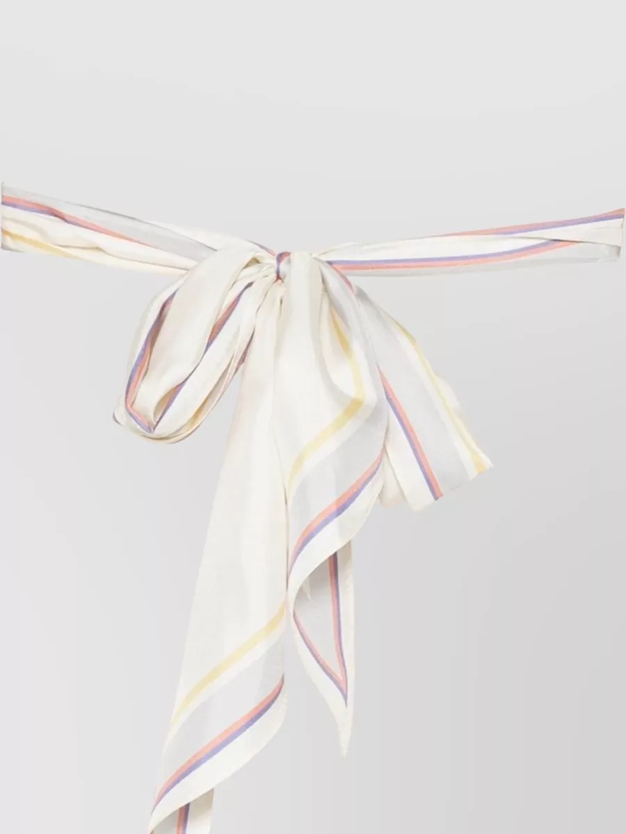 Zimmermann Linen Floral-Print High-Neck Long-Sleeve Mini Dress