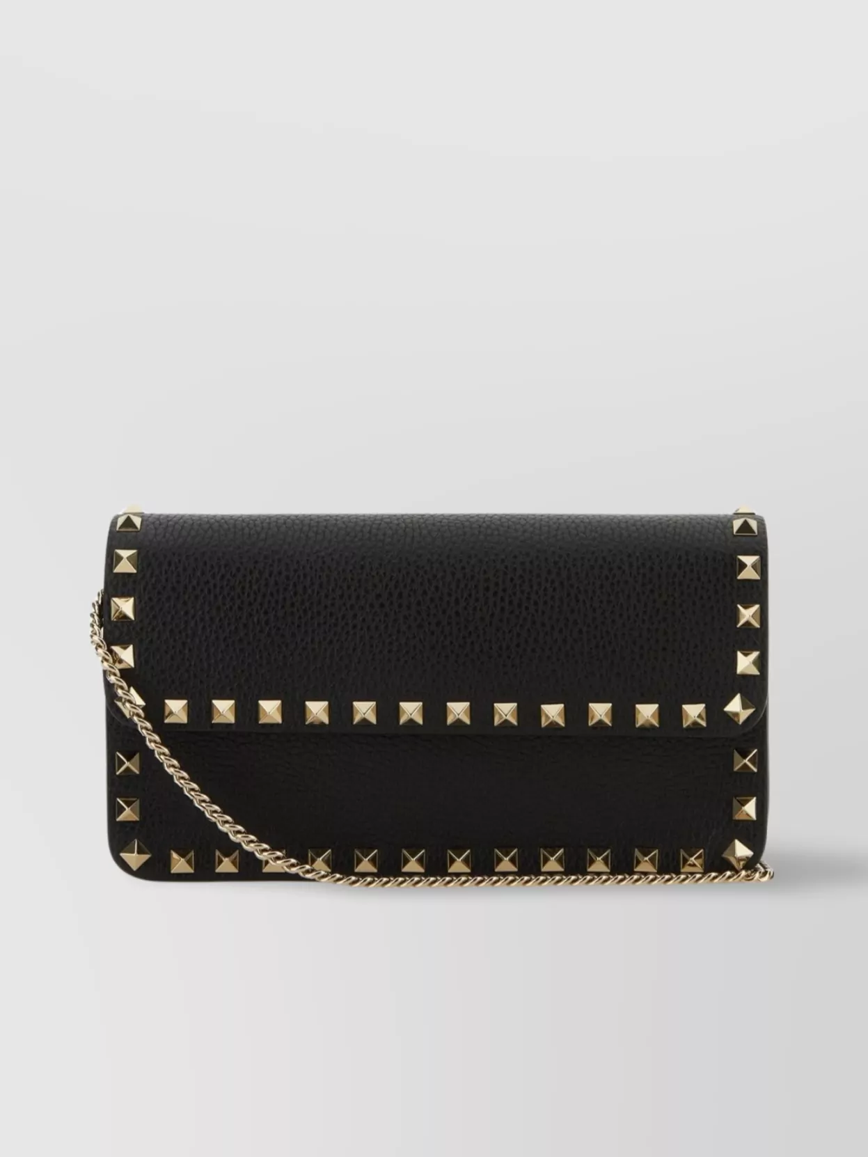 Shop Valentino Rectangular Chain Strap Studded Detail Clutch Bag