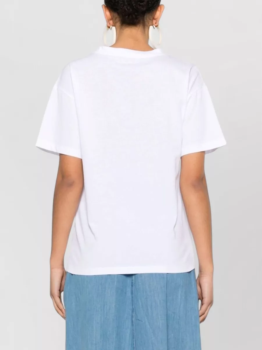 Ermanno Firenze Cotton Semi-Sheer Panel Short-Sleeve T-Shirt