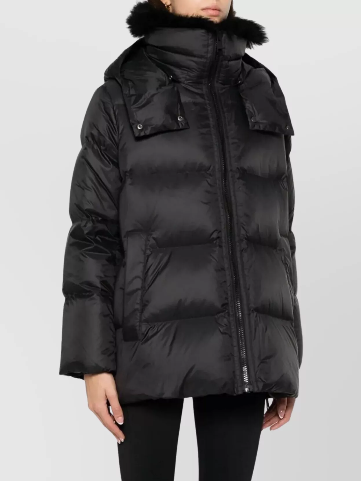Yves Salomon Puffer Jacket With Fur Trim And Hood