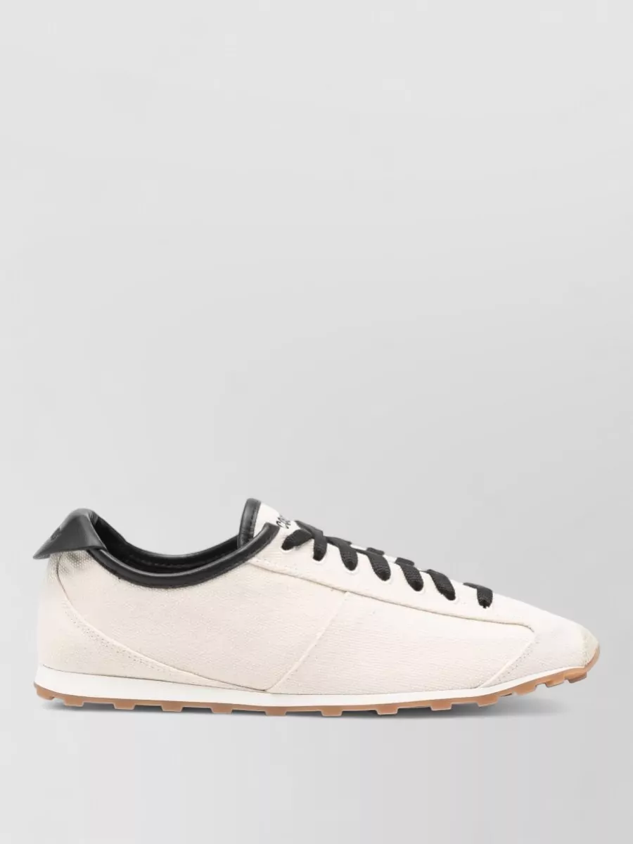 Jacquemus Leather Sneakers Round Toe Rubber Sole
