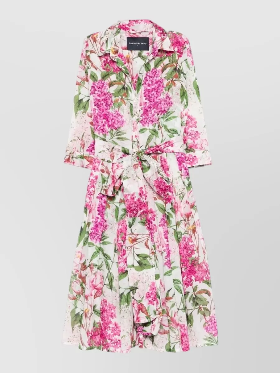 Samantha Sung Floral-print shirt midi dress