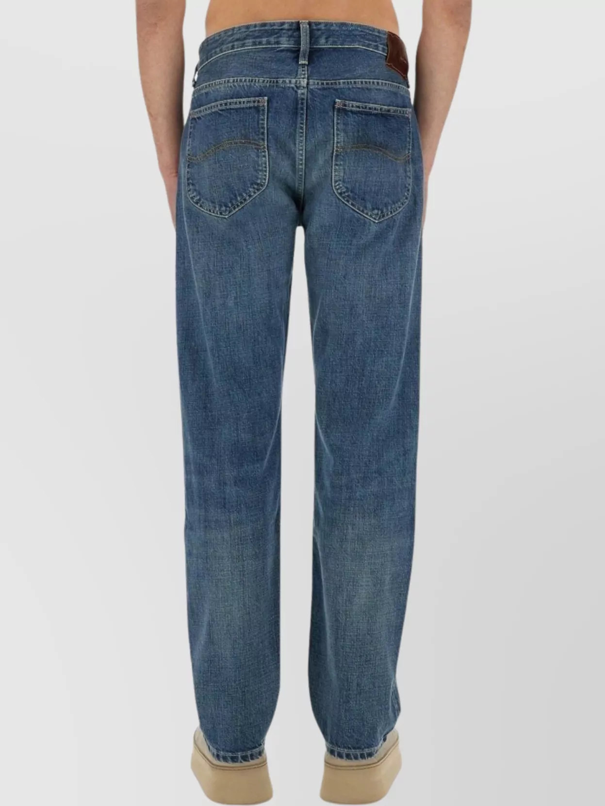 PAUL SMITH DENIM JEANS WITH BELT LOOPS AND CONTRAST STITCHING