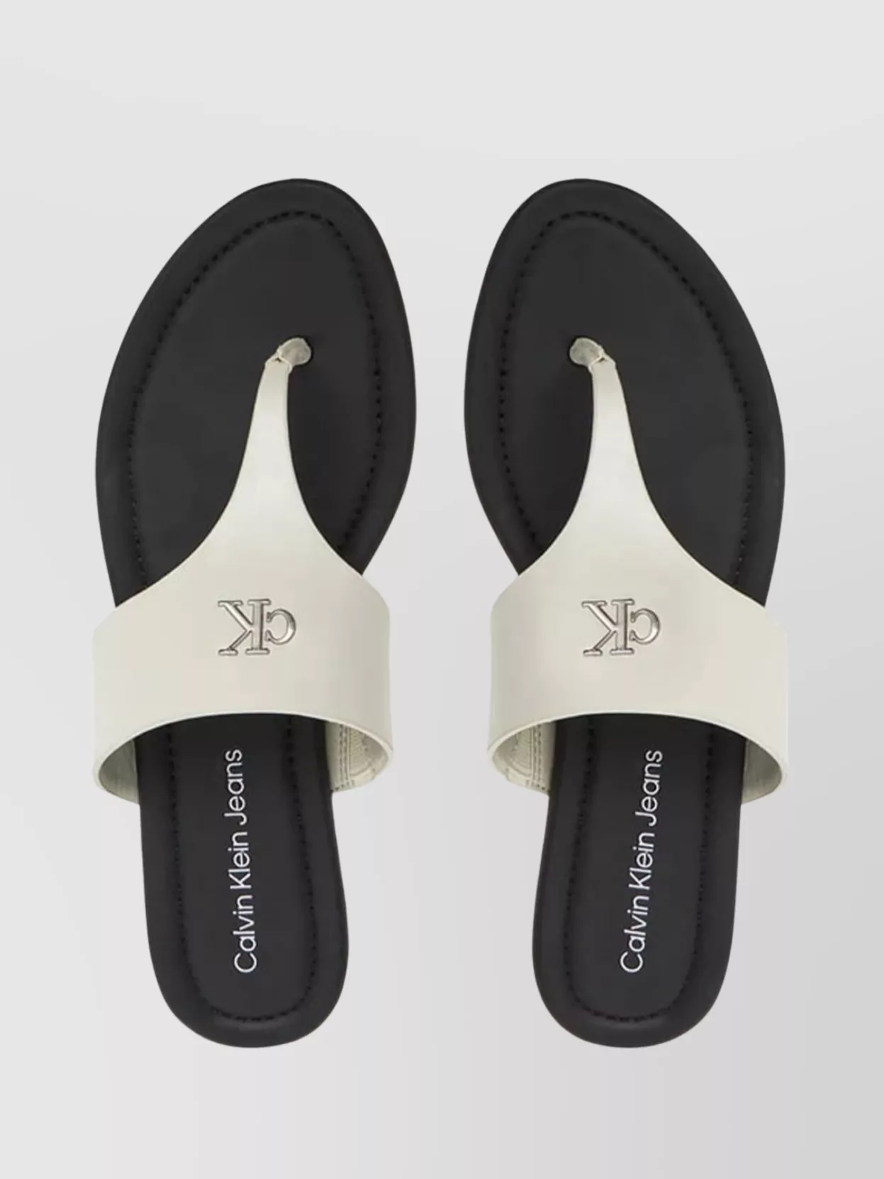 Calvin Klein Flat Sole Toepost Sandal With Thong Strap