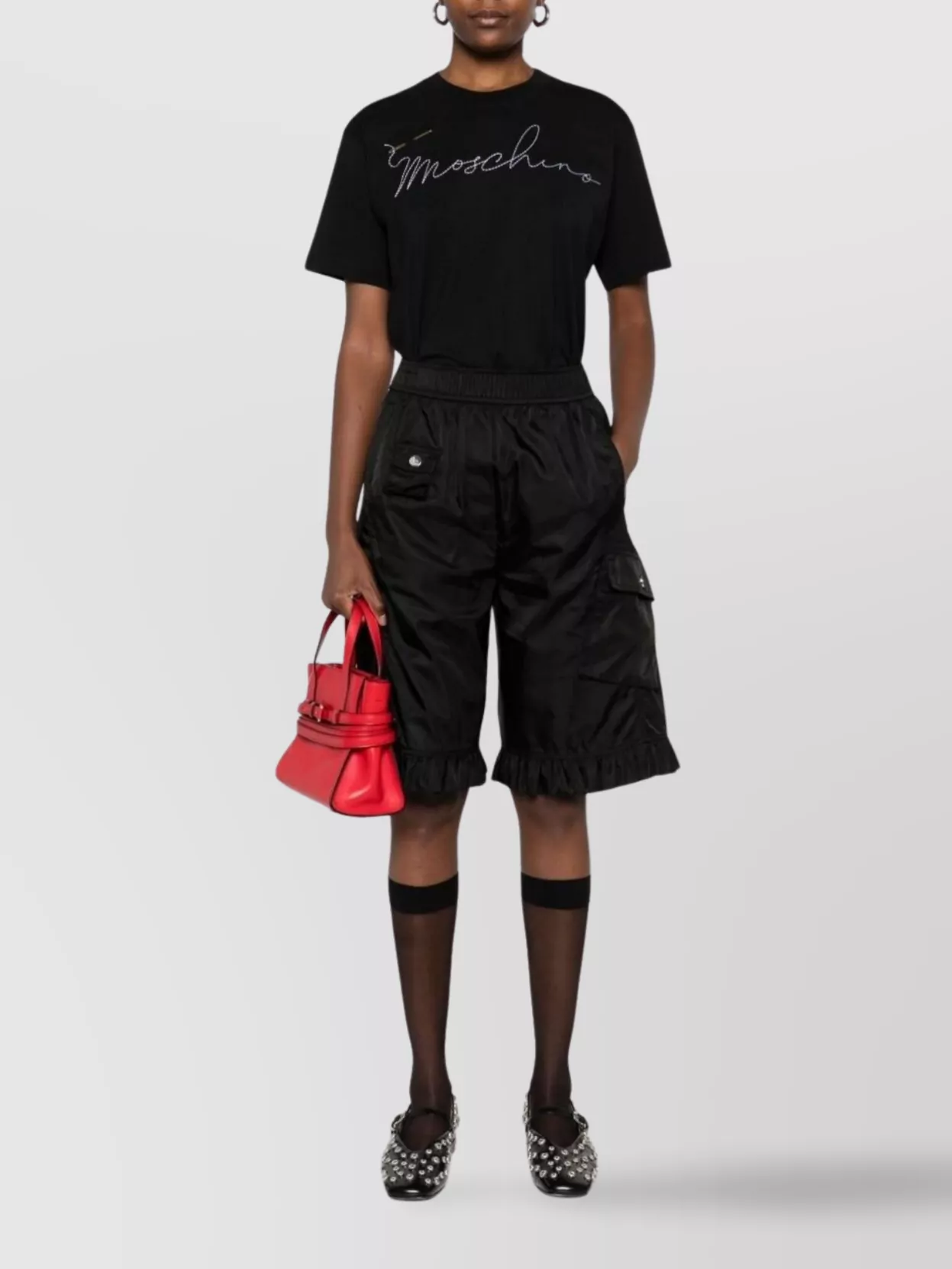 Moschino Cotton Embroidered Logo Short-Sleeve T-Shirt