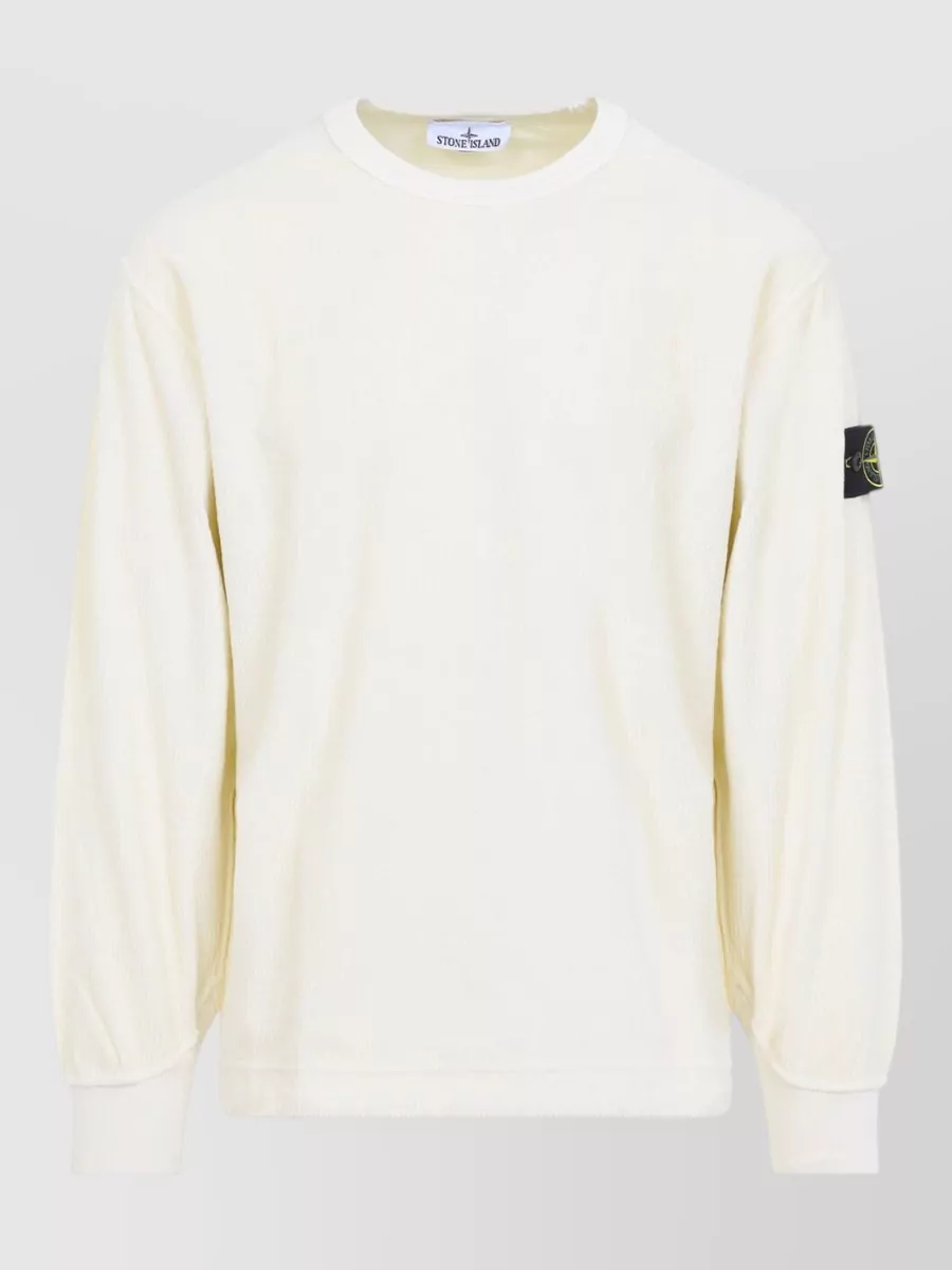 Stone Island Ribbed Cotton Crewneck Sweatshirt