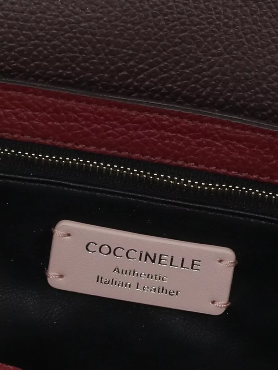 Coccinelle Color Block Leather Shoulder Bag Strap