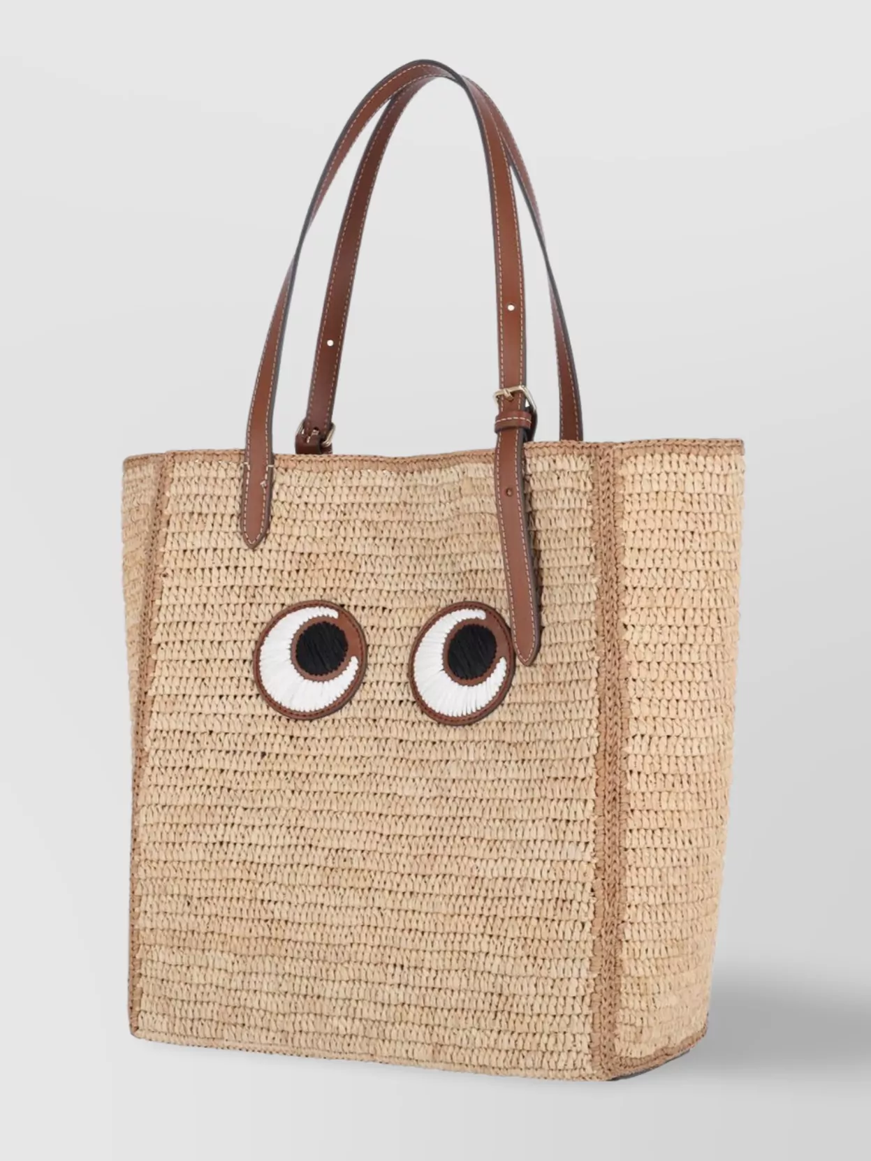 Anya Hindmarch Happy Eyes Raffia Tote Bag
