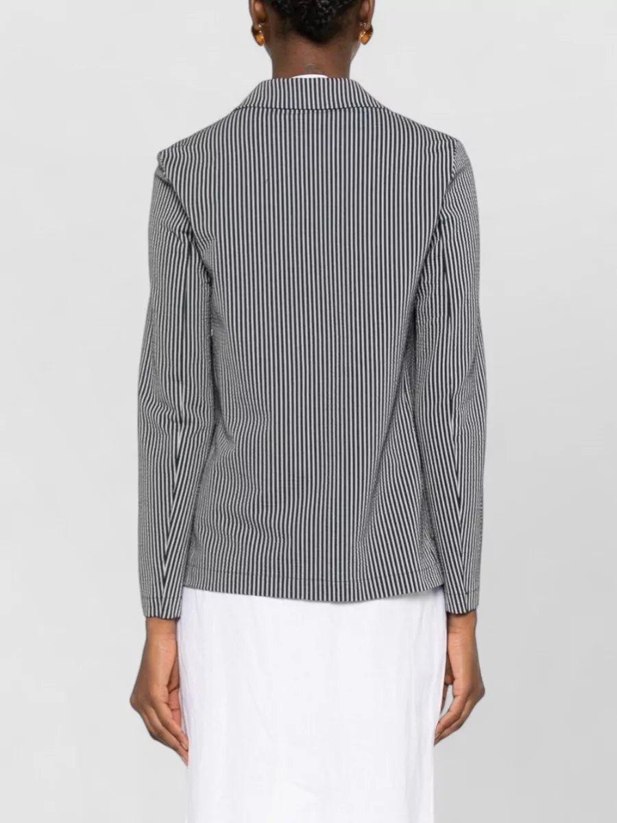 Harris Wharf London Cotton Blend Blazer Jacket Striped Lapels