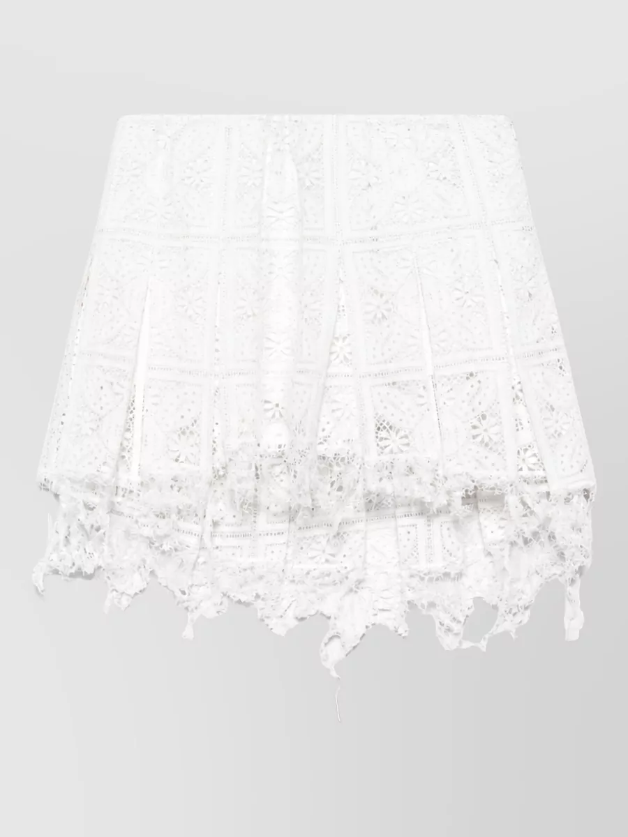 Loewe Paula's Ibiza Cotton Pleated High-Low Mini Skirt