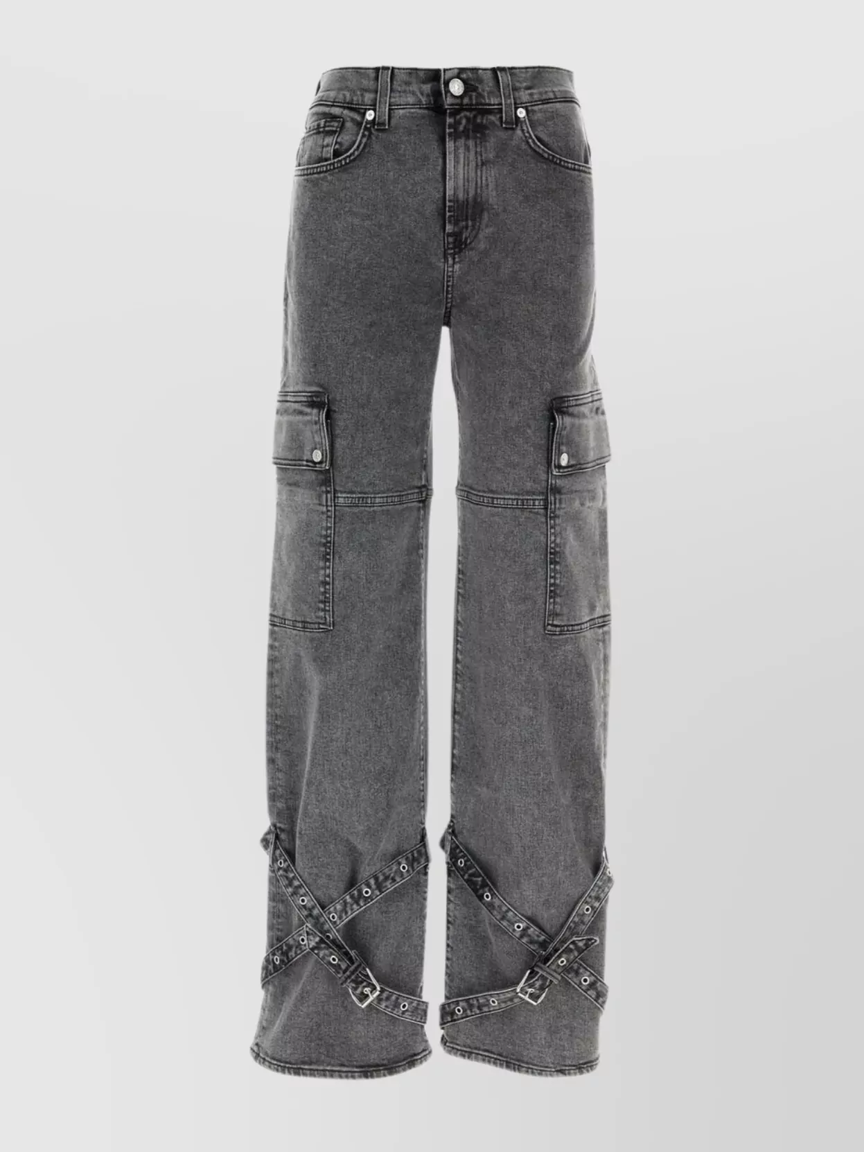 Shop 7 For All Mankind Cargo Jeans With Cuffed Hem And Stonewashed Finish