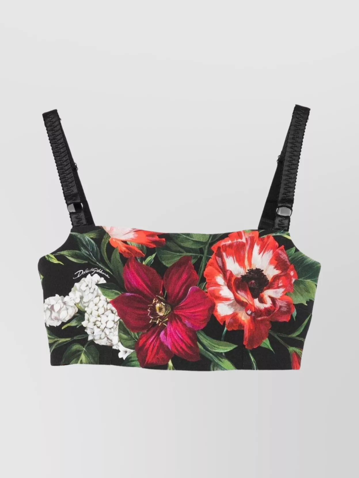 Dolce&Gabbana - floral print cropped dress with adjustable straps