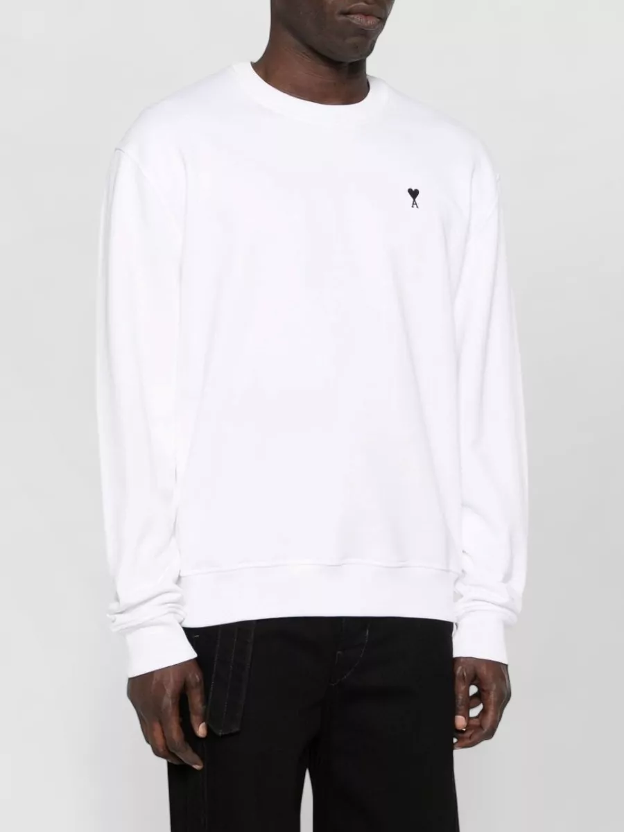 Ami Paris Cotton Logo-Embroidered Sweatshirt