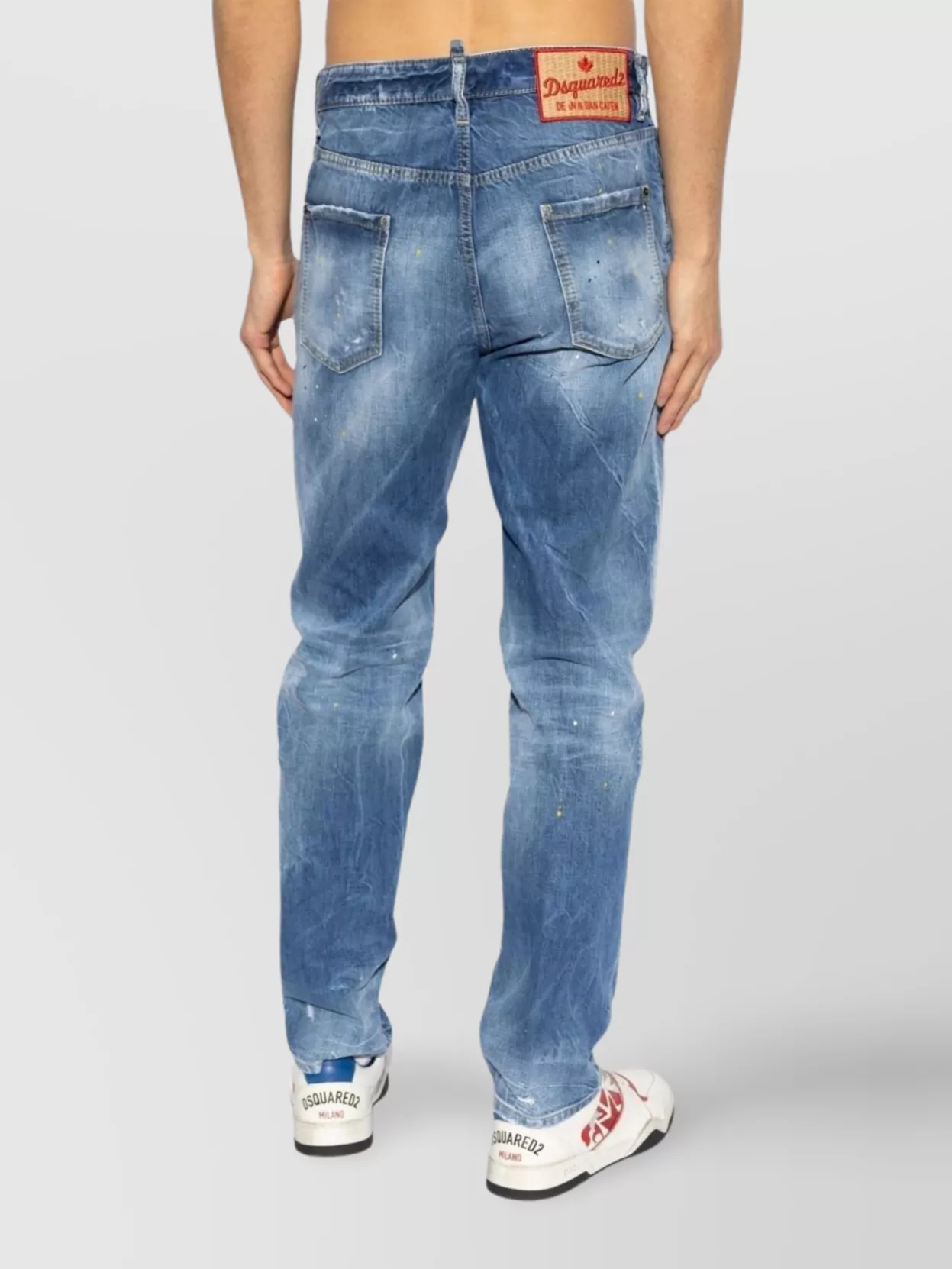Shop Dsquared2 Straight Leg Trousers Distressed Detailing