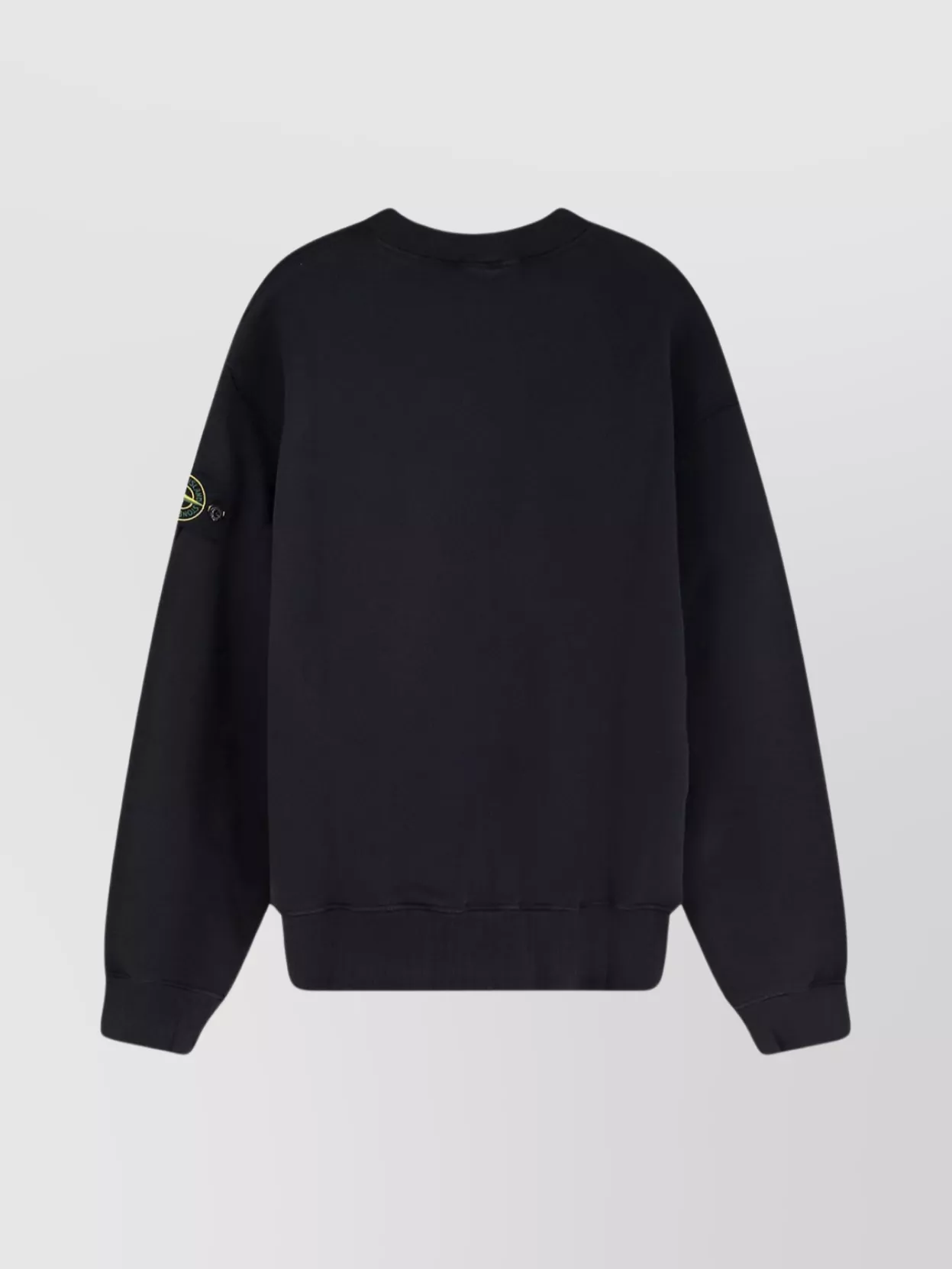 Stone Island Crew Neck Cotton Sweatshirt With Ribbed Trim