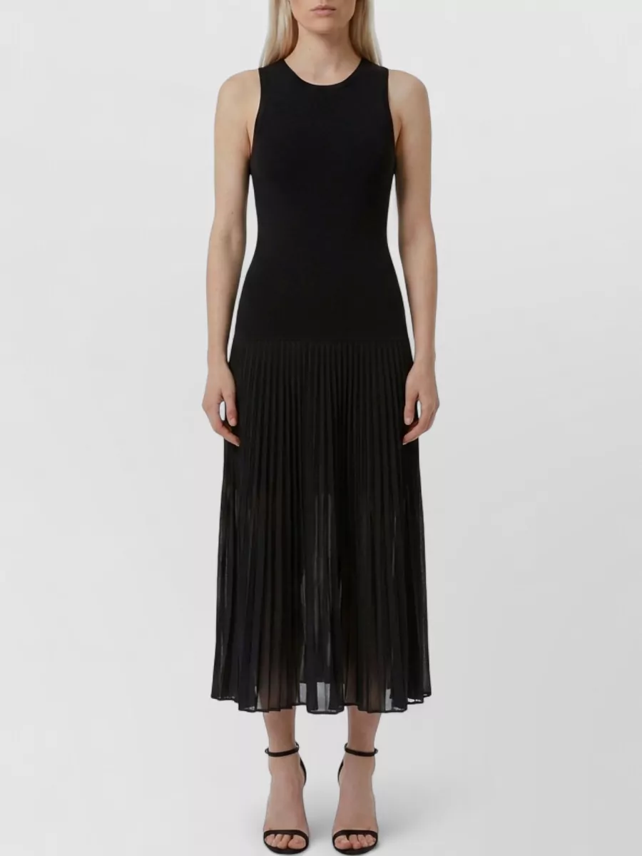 Alaïa Pleated Knit Midi Dress
