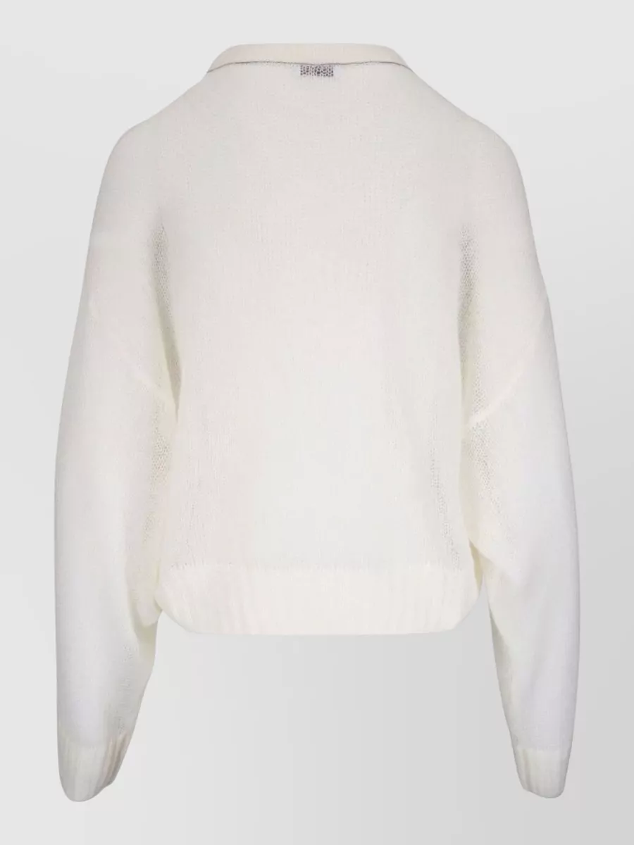 Brunello Cucinelli Mohair Wool Ribbed Crewneck Sweater