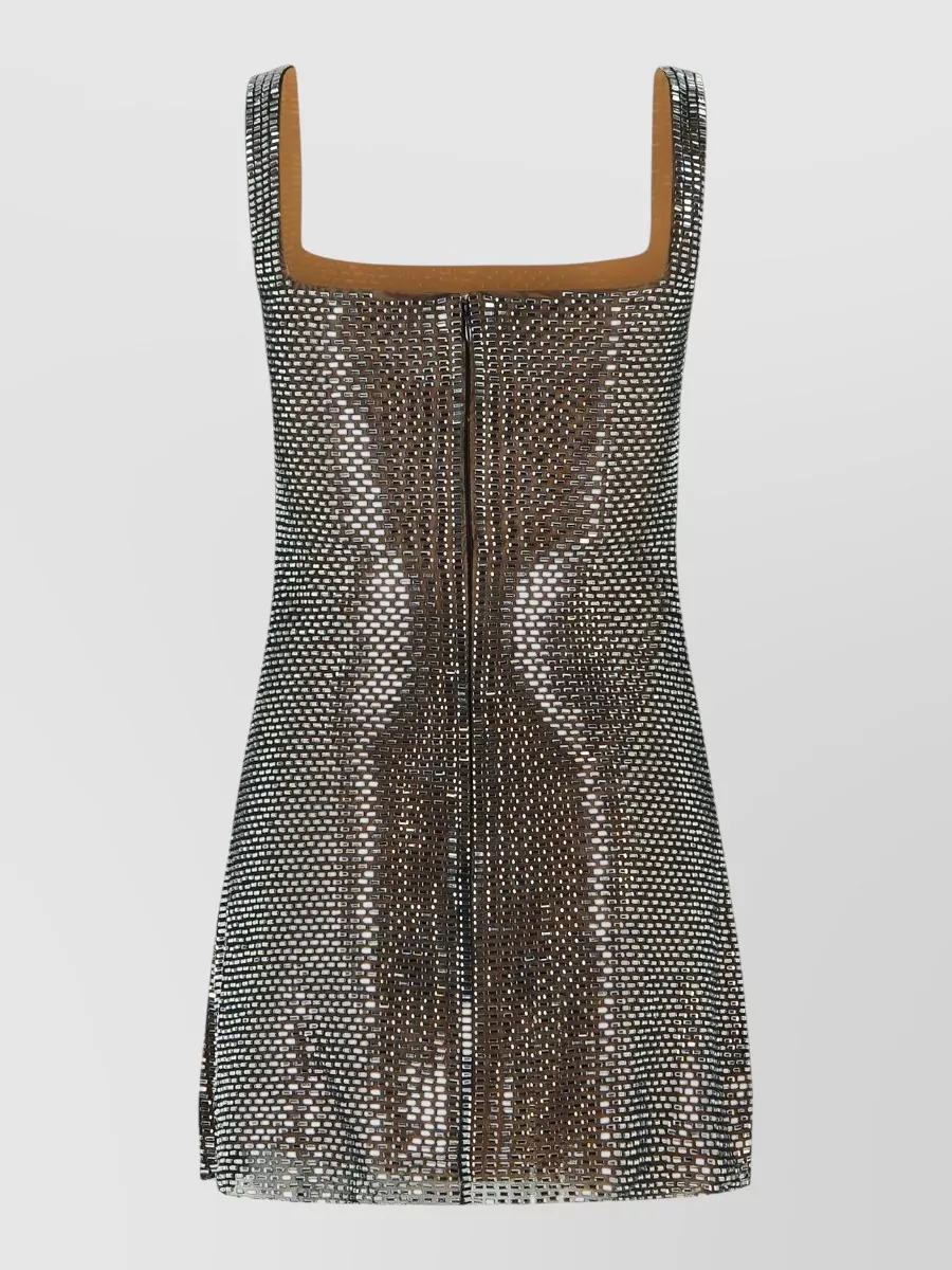 Self-Portrait Rhinestone Mesh Mini Dress