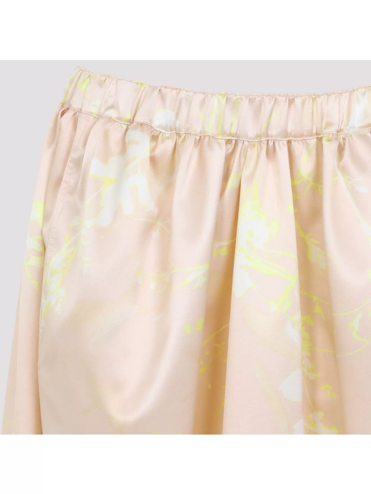 Shop Fabiana Filippi Silk Midi Skirt Floral Pattern In Neutrals