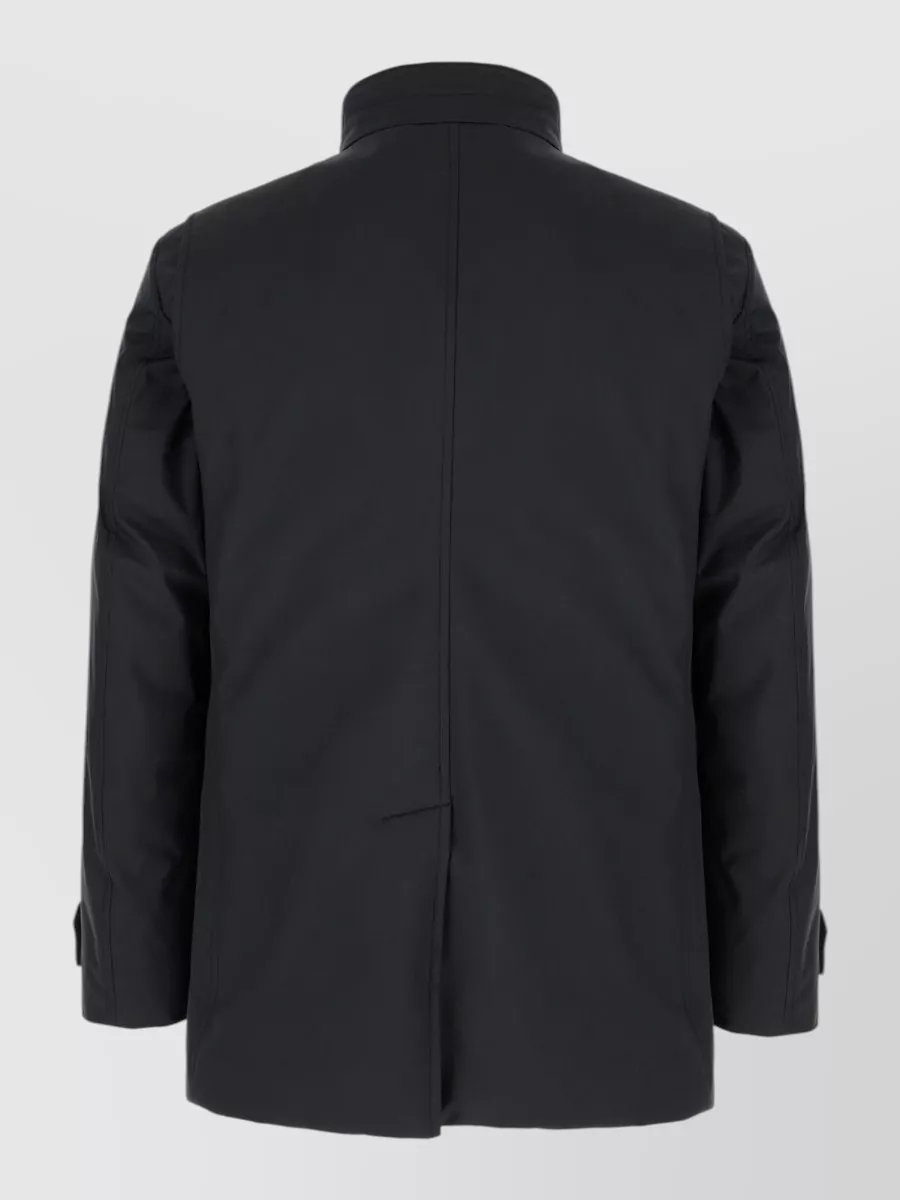 Moorer Polyester Down Jacket Stand Collar Pockets In Blue
