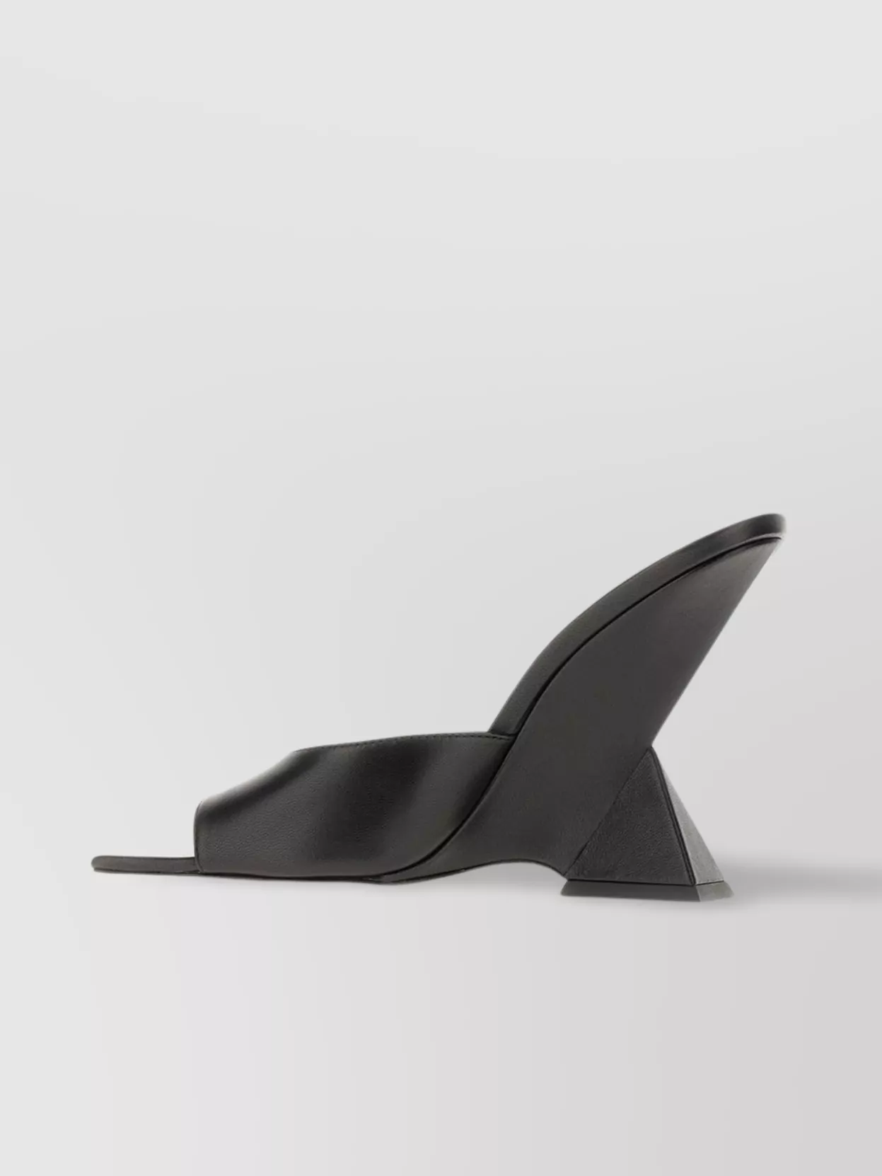 Attico Leather Mules With Wedge And Platform Sole