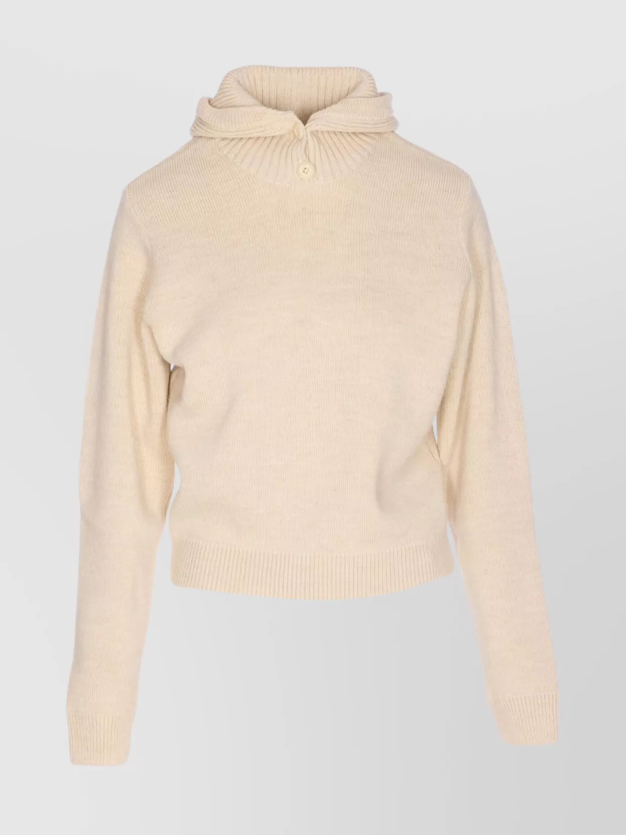 Lemaire High Neck Knitted Hoodie With Long Sleeves In Animal Print