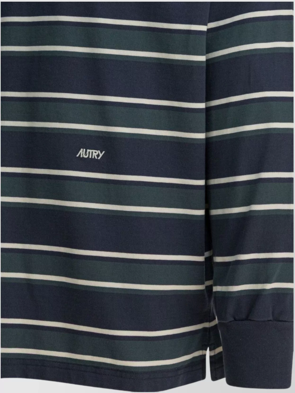 Autry Striped Polo Shirt Ribbed Cuffs