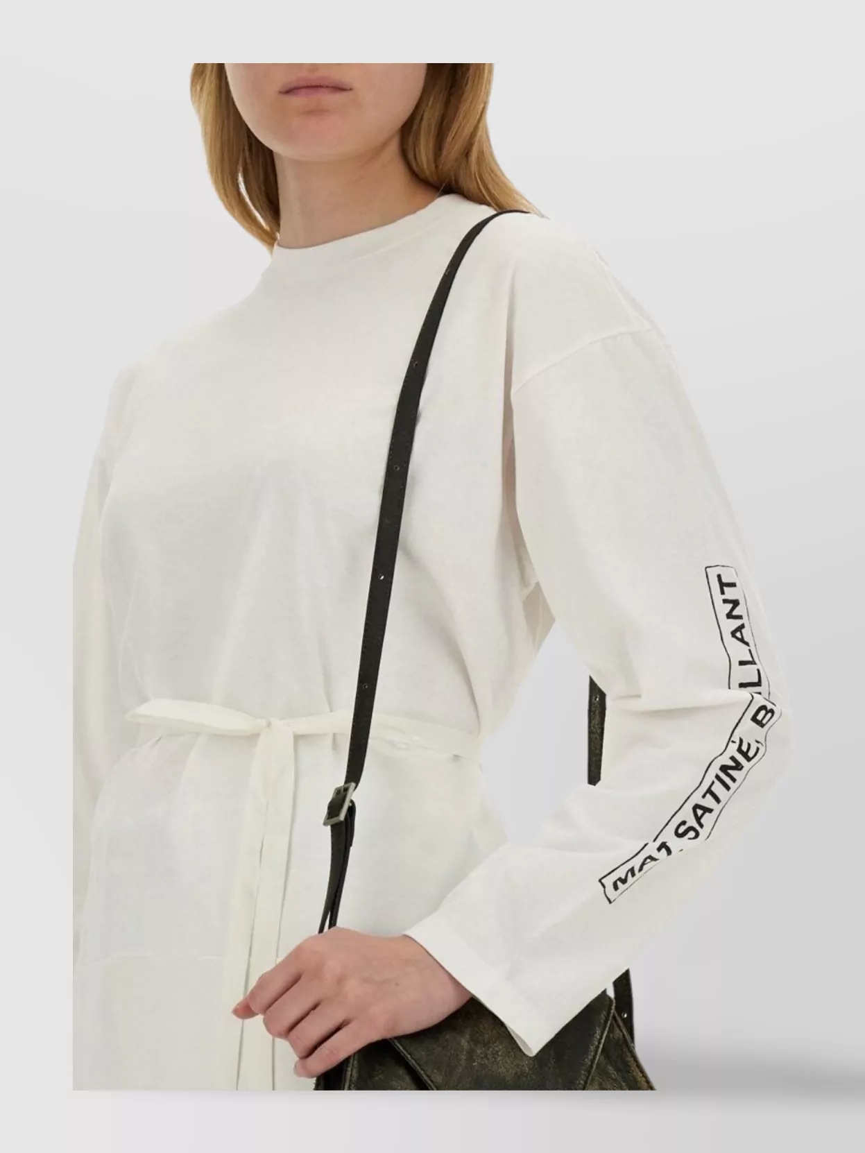 Mm6 Maison Margiela Graphic Print Long Sleeve With Waist Tie