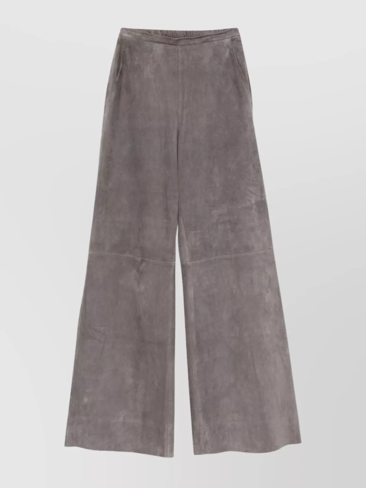 Forte Forte High-waisted Wide-leg Leather Trousers In Gray