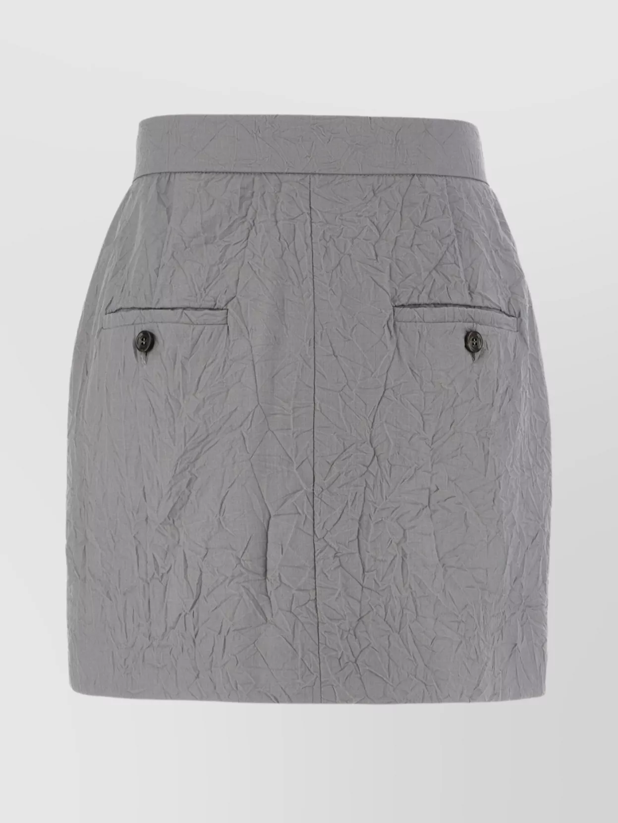 Max Mara Wool High-waisted Mini Skirt In Gray