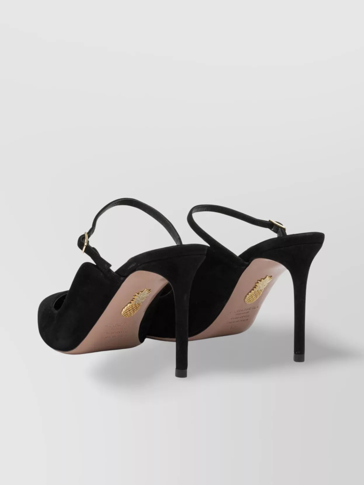 Aquazzura Strap Buckle Pointed Toe Stiletto Suede