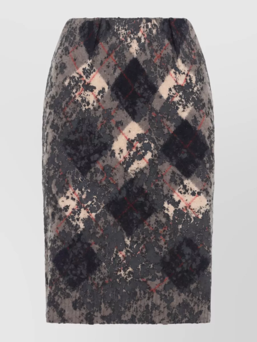 Maison Margiela Wool Argyle Knit Midi Skirt