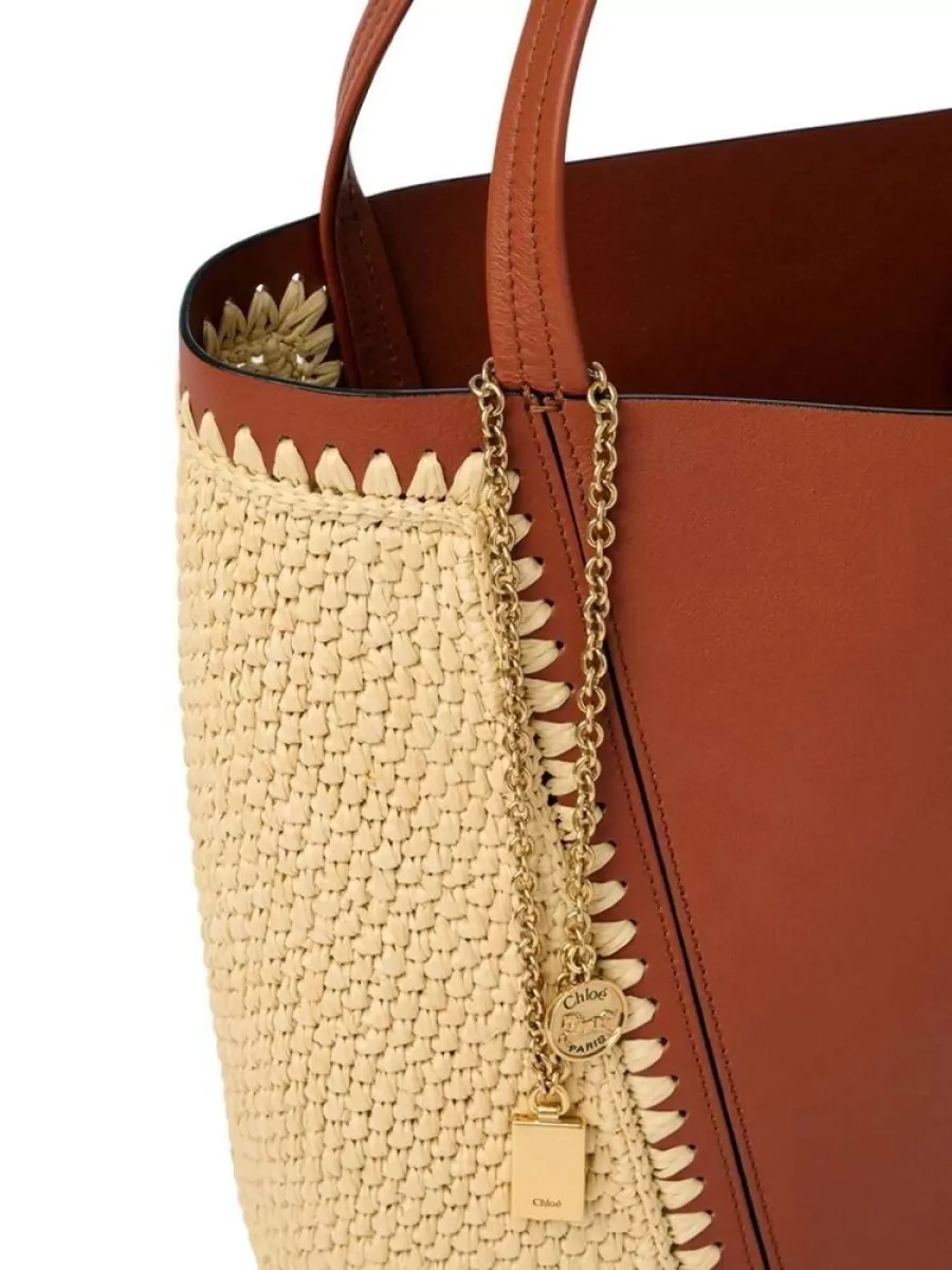 Chloé Alphabet Raffia Leather Beach Bag